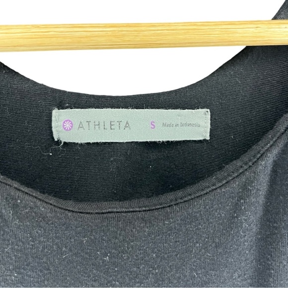 ATHLETA Black Sleeveless Ruched Racerback Bodycon Dress - Picture 4 of 5